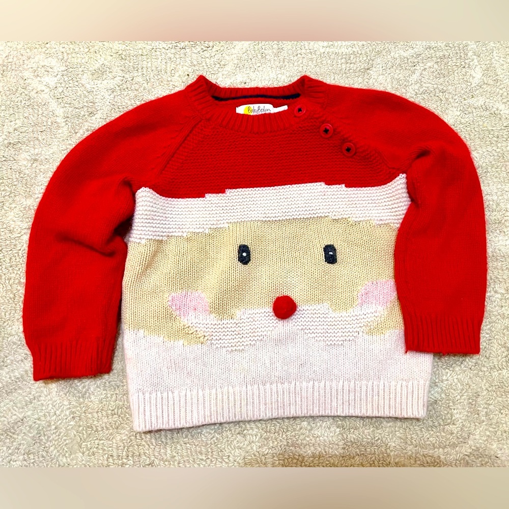 Baby Boden Santa Christmas Sweater 12-18mos